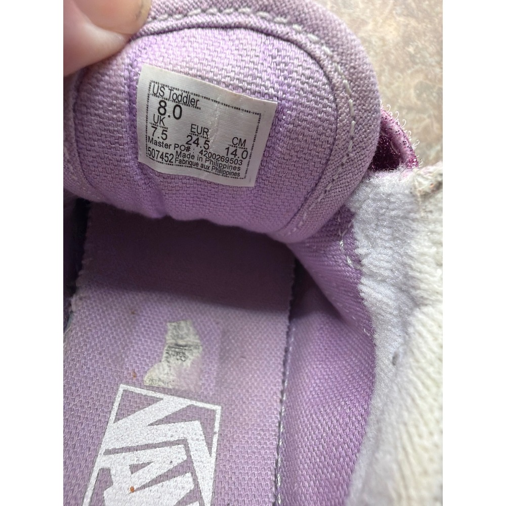 Vans Old Skool V Toddler Pink Glitter Hook and Loop Sneakers Size 8.0 - Picture 7 of 10